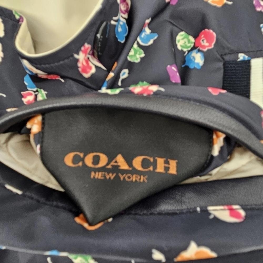 Coach Reversible Bomber Jacket Womens S Black Floral NYC 41 Varsity Coat - Picture 11 of 13